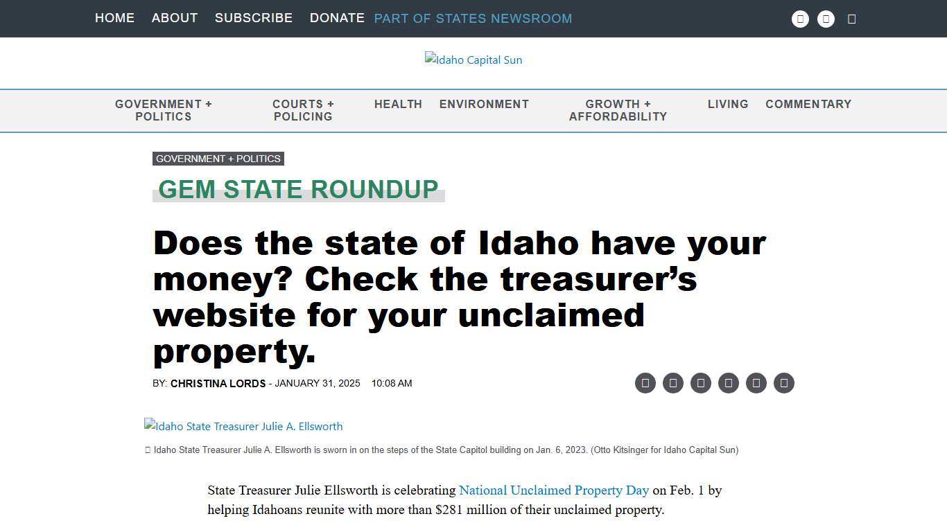 Does the state of Idaho have your money? Check the treasurer's website for your unclaimed property. • Idaho Capital Sun
